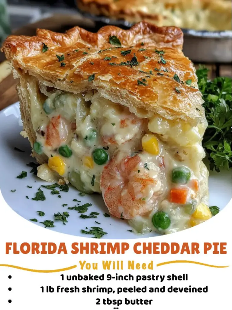 Florida Shrimp Cheddar Pie – A Sunshine State Classic 🌴🦐🥧