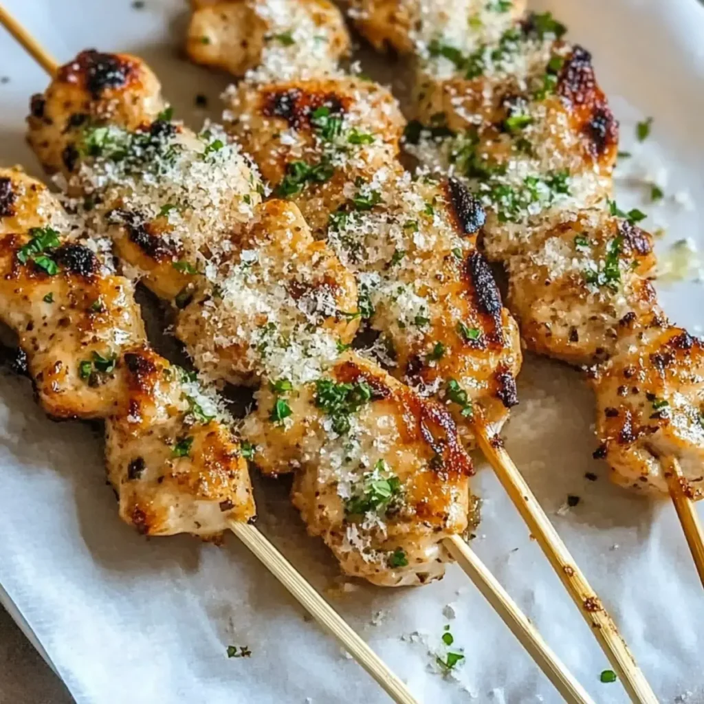 Ranch Garlic Parmesan Chicken Skewers