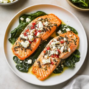 Salmon With Spinach & Feta