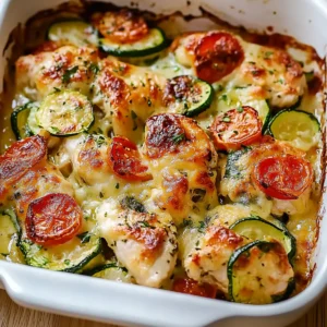 Best Mediterranean Chicken Zucchini Bake