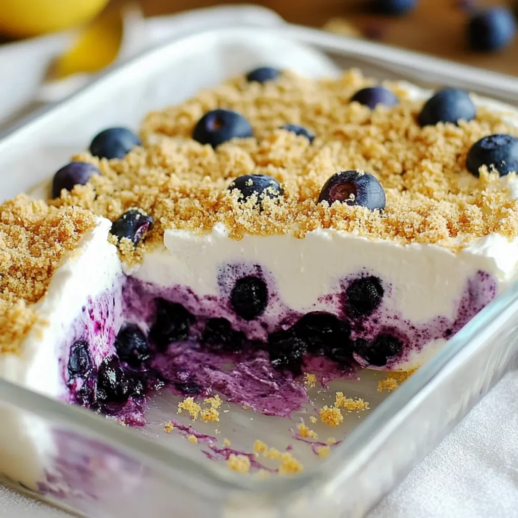 No Bake Lemon Blueberry Dessert