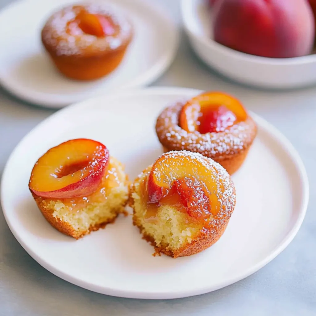 Peach Upside Down Mini Cakes (Cupcakes)