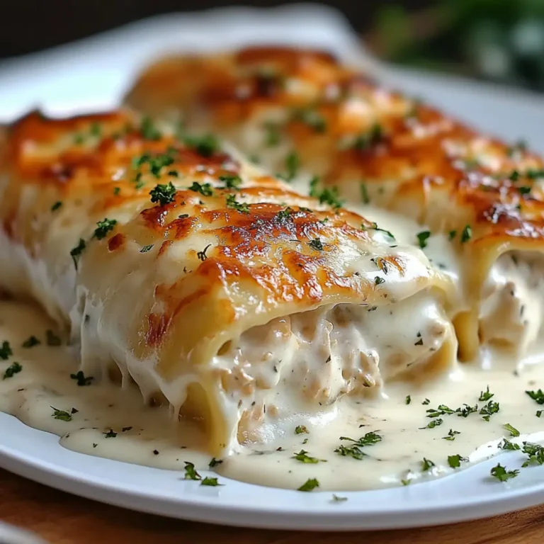 Chicken Alfredo Lasagna Rolls