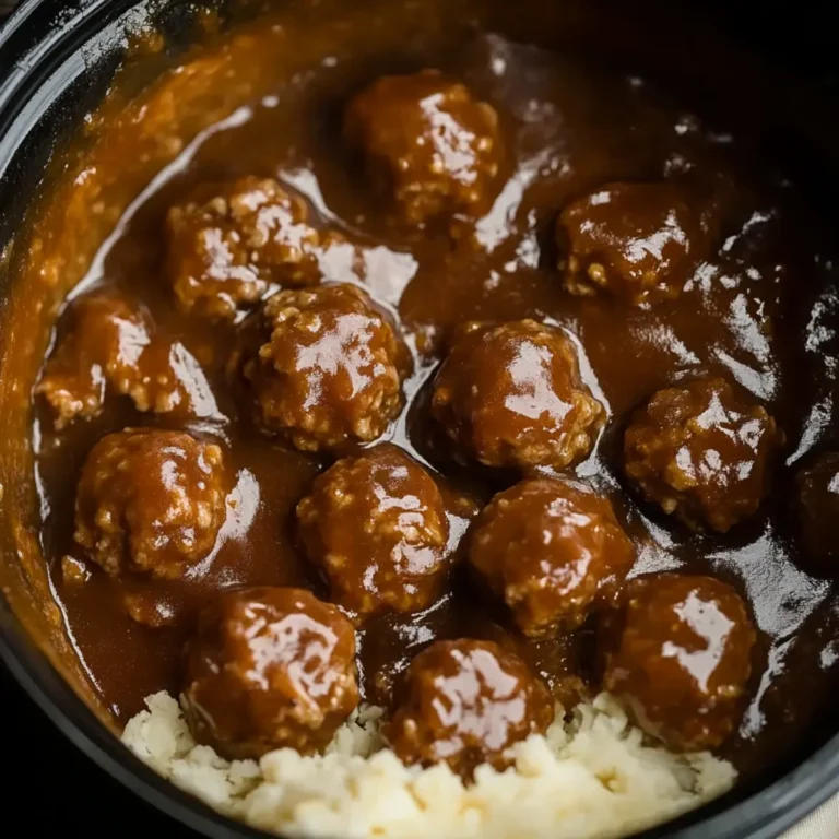 Slow Cooker Salisbury Steak Meatballs | Easy Crockpot Dinner