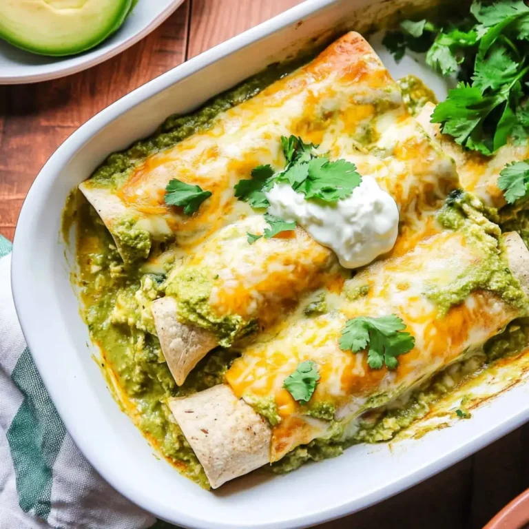Green Enchiladas {with a Chicken Cream Cheese filling}