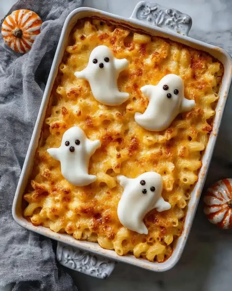 Spooktacular baked mac and cheese with ghostly twists for Halloween