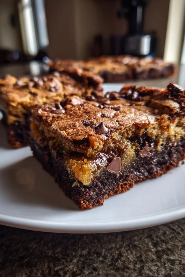 Delicious pumpkin chocolate chip brownies baked in 30 minutes.