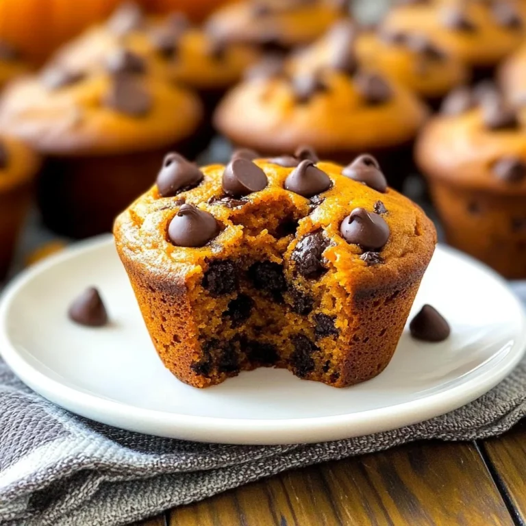 Delicious homemade Pumpkin Chocolate Chip Muffins fresh out of the oven