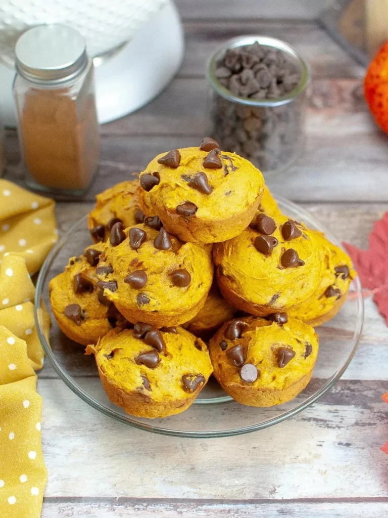 Delicious Pumpkin Chocolate Chip Muffins made with cake mix