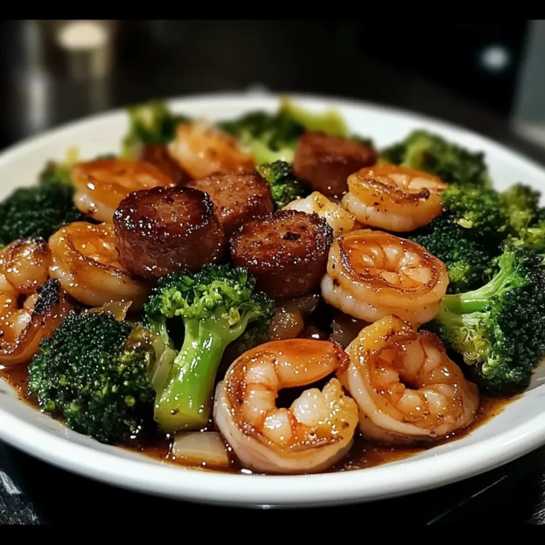 Honey Garlic Shrimp, Sausage & Broccoli