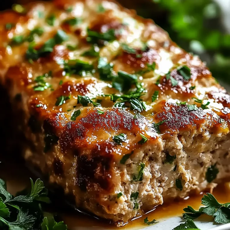 Melt-in-Your-Mouth Garlic Parmesan Chicken Meatloaf