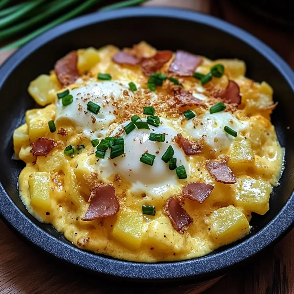 Cheesy Potato Egg Scramble