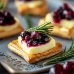 Cranberry Brie Puff Pastry Bites