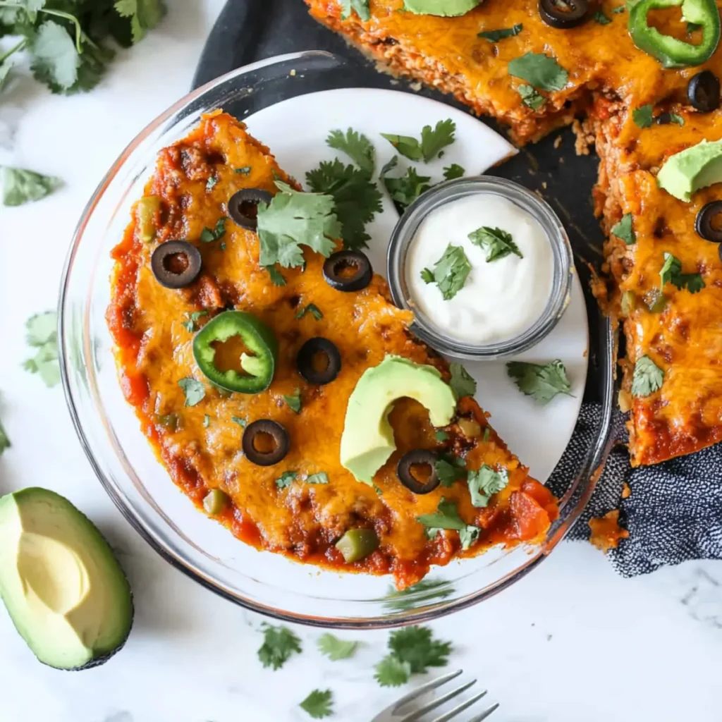 Crustless Taco Pie (Keto Taco Pie + Low Carb, GF) - Whole Lotta Yum