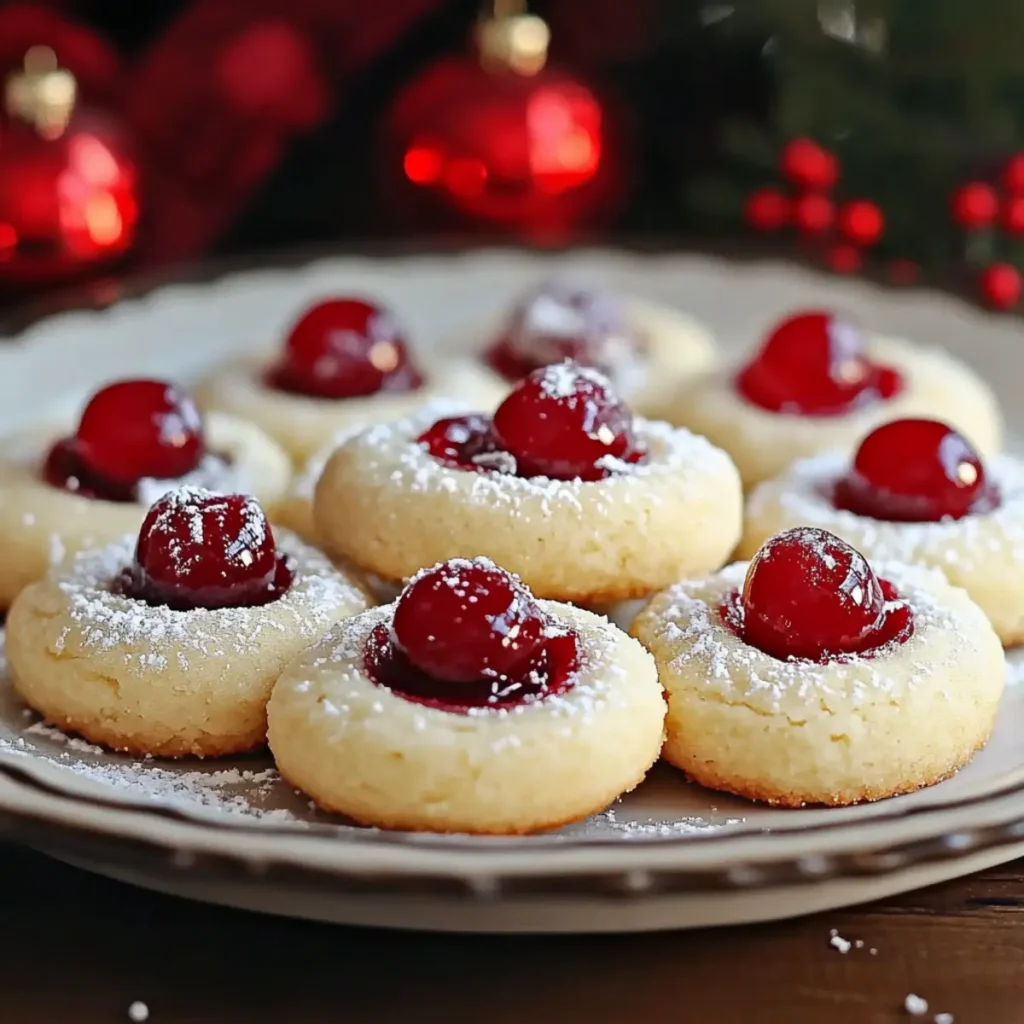 Christmas Maraschino Cherry Shortbread Cookies