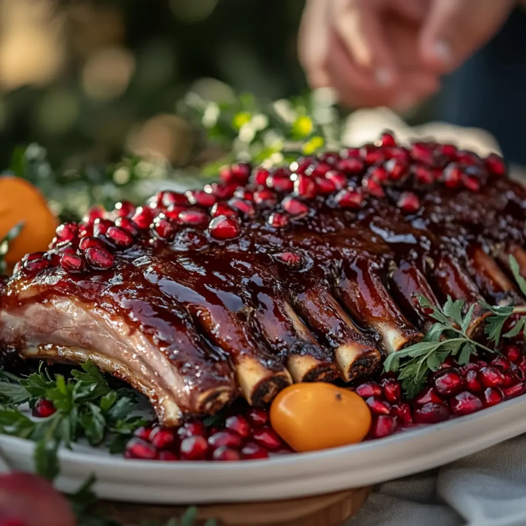 Pomegranate-Glazed Christmas Ribs Recipe (Festive & Flavorful! 🎄🍖)