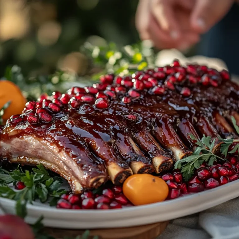 Pomegranate-Glazed Christmas Ribs Recipe (Festive & Flavorful! 🎄🍖)