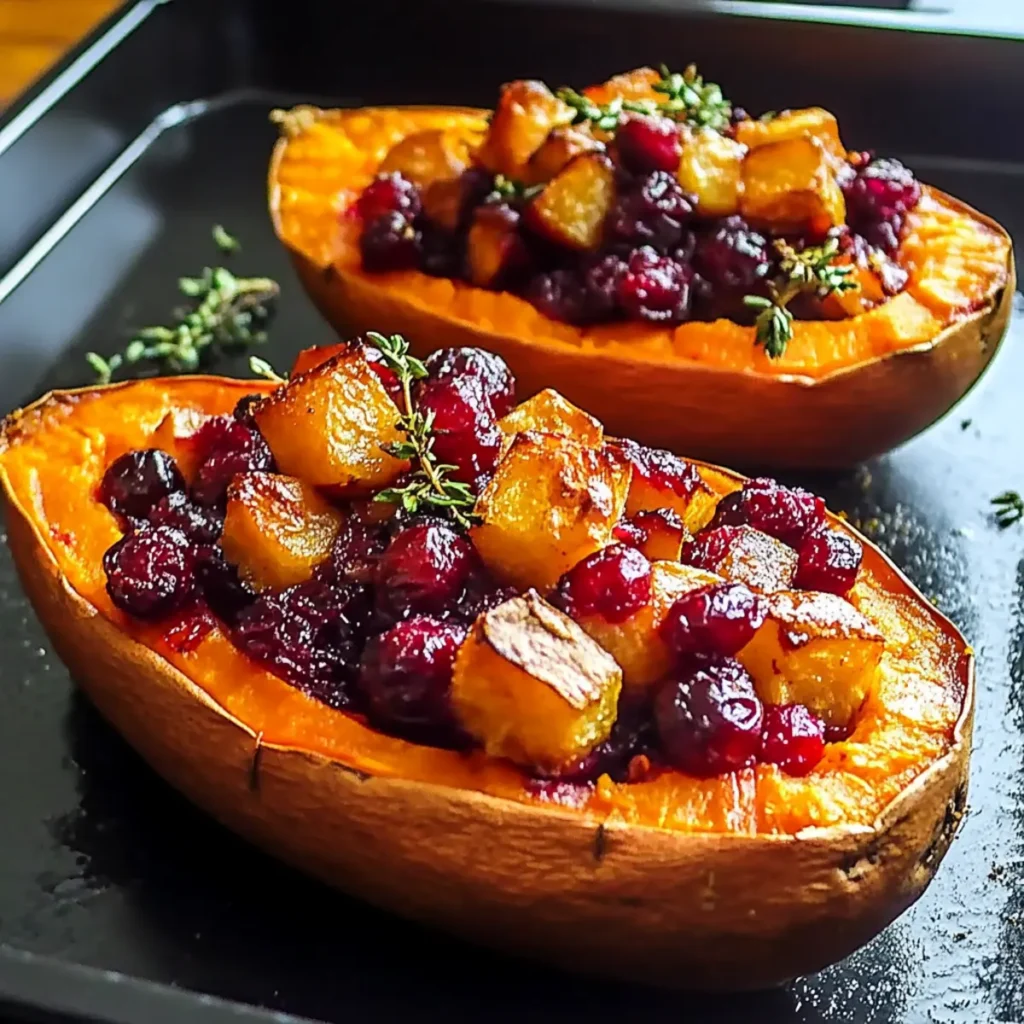 Irresistible Cranberry Apple Twice-Baked Sweet Potatoes – A Healthy Delight!