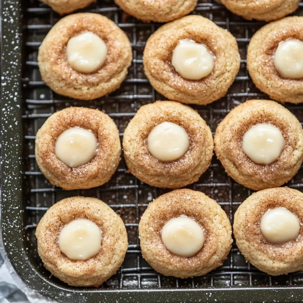 Eggnog Snickerdoodle Thumbprint Cookies