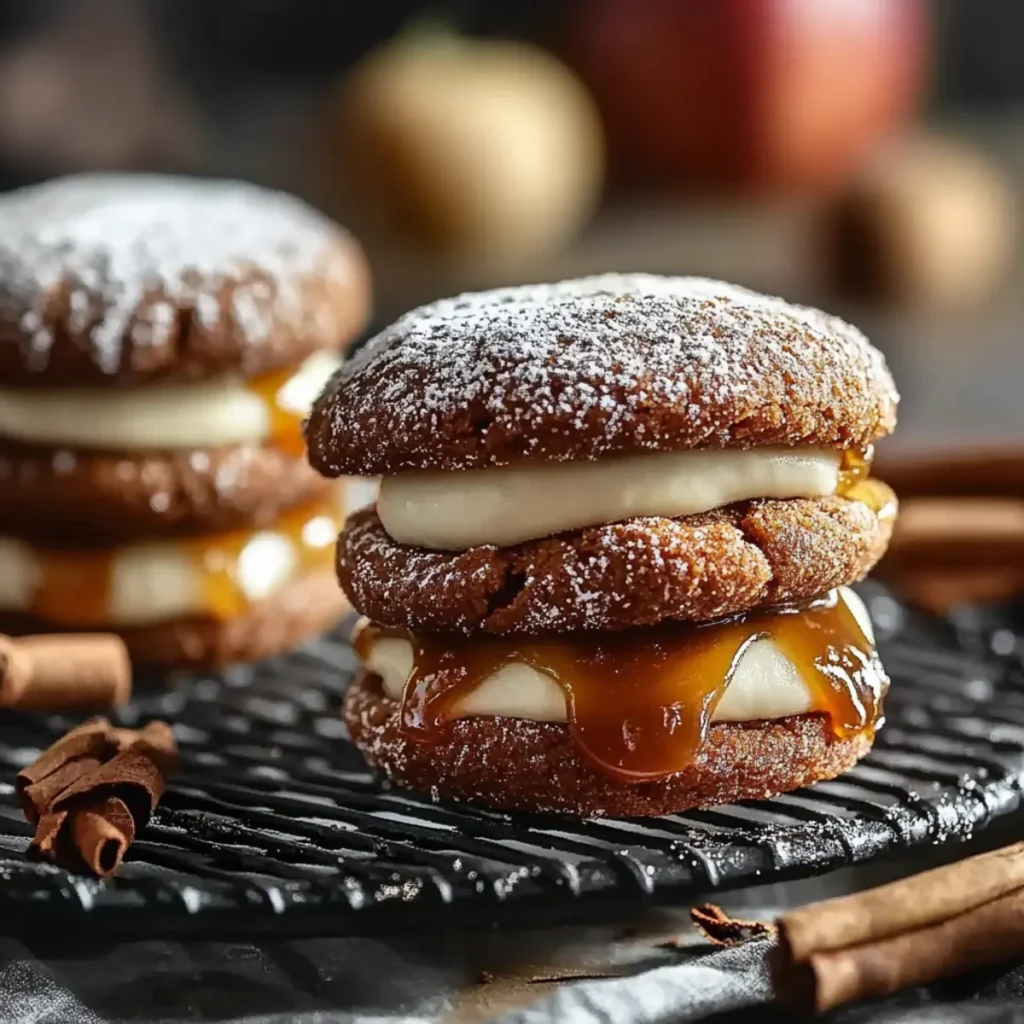 Apple Cider Whoopie Pie Cookies with Caramel