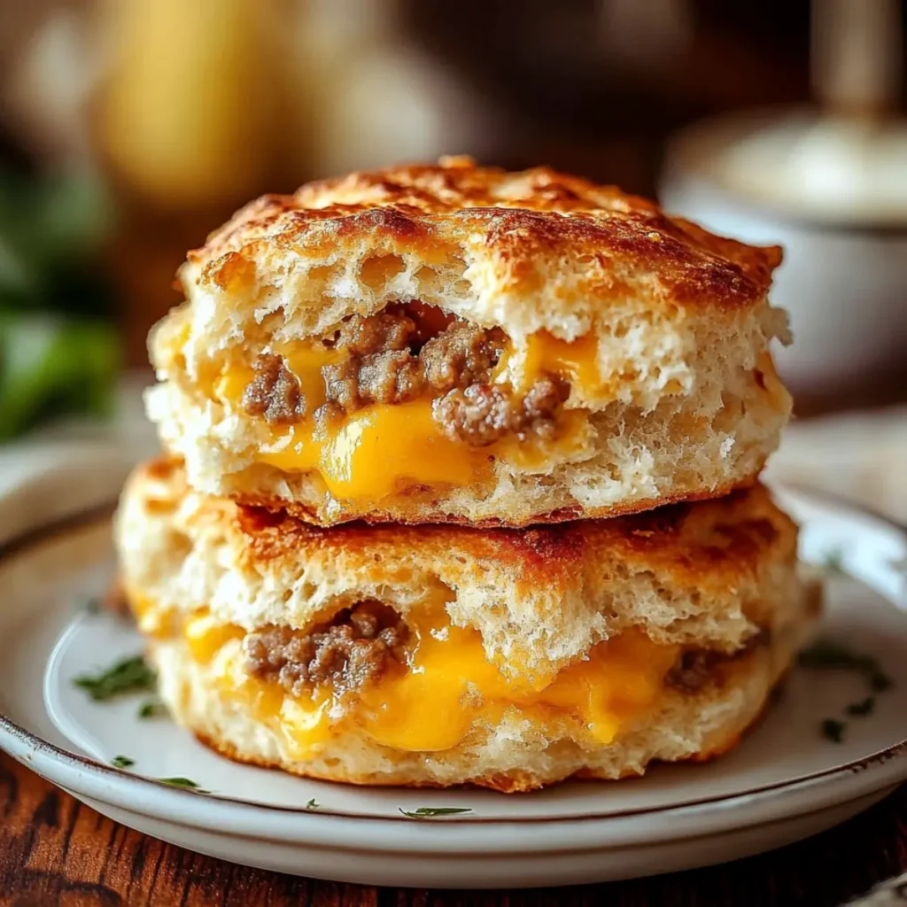 Biscuit Breakfast: Sausage, Cheese, and Butter Swim Biscuits