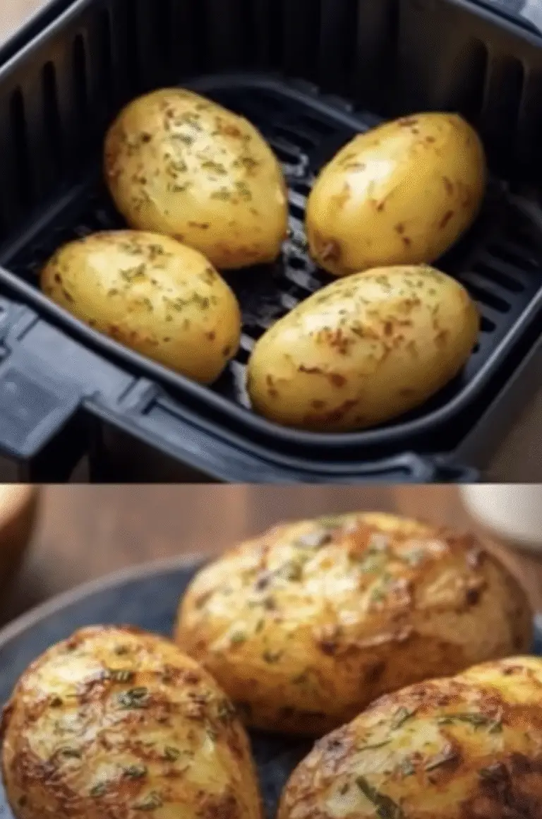 Fastest Air Fryer Baked Potato With Crispy Skin and Fluffy Inside