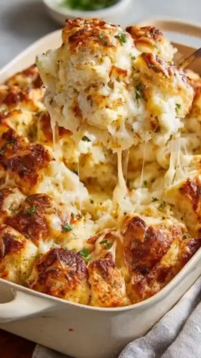 4-Ingredient Cheesy Pull-Apart Potluck Casserole Everyone Craves