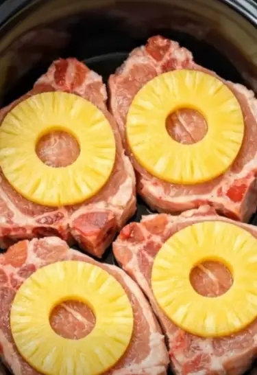 Slow Cooker Sweet & Savory Pineapple Pork Chops