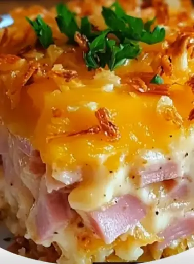 Loaded Cheesy Ham and Hash Brown Casserole