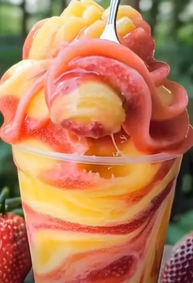 Pineapple Strawberry Swirled Slushies Recipe