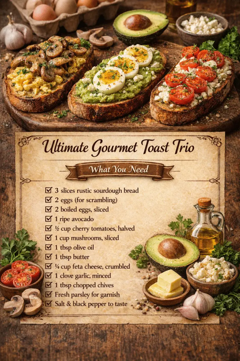 Ultimate Gourmet Toast Trio: A Café-Style Brunch at Home