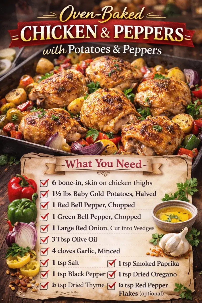 Oven-Baked Chicken with Potatoes & Peppers
