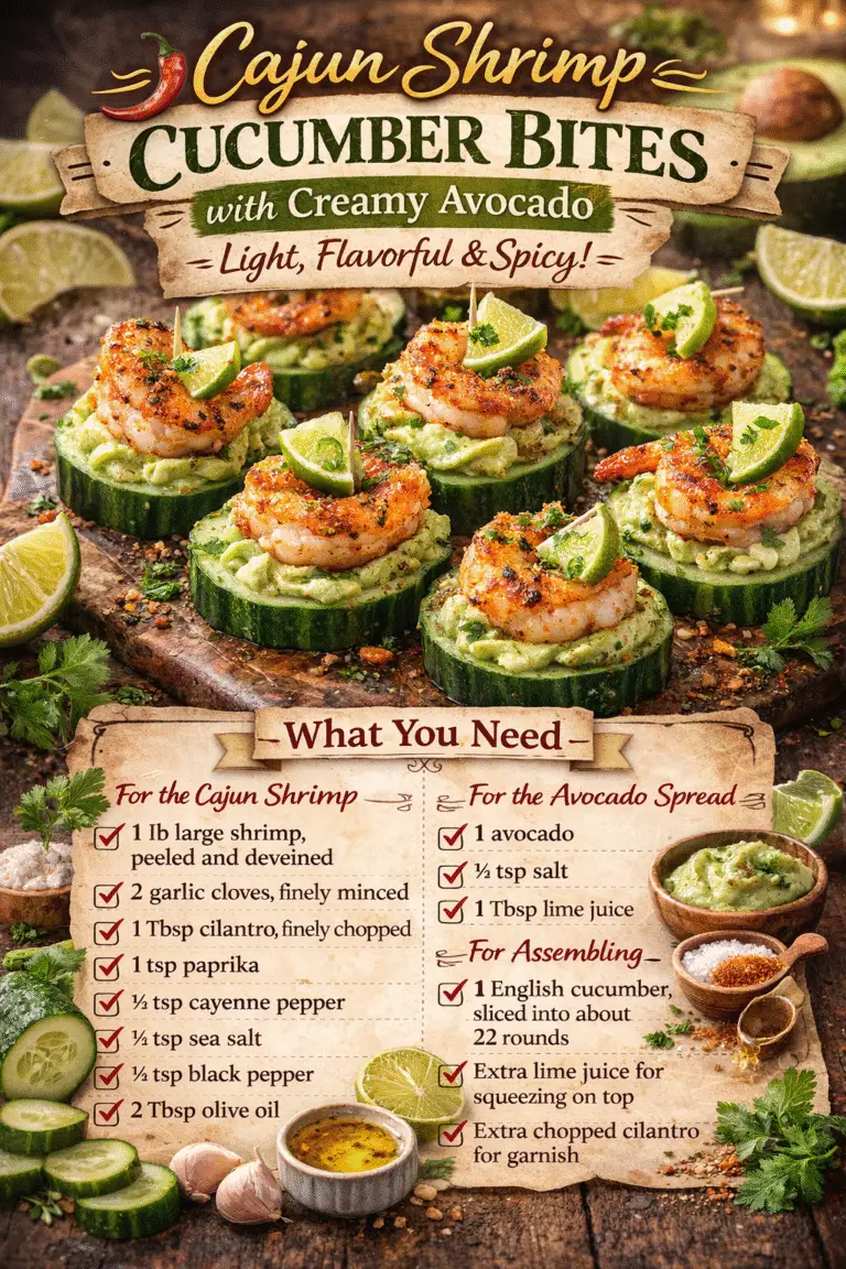 Cajun Shrimp Cucumber Bites with Creamy Avocado