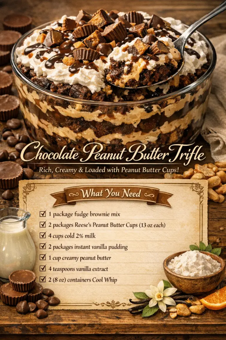 Chocolate Peanut Butter Trifle – Ultimate Layered Dessert for Chocolate Lovers