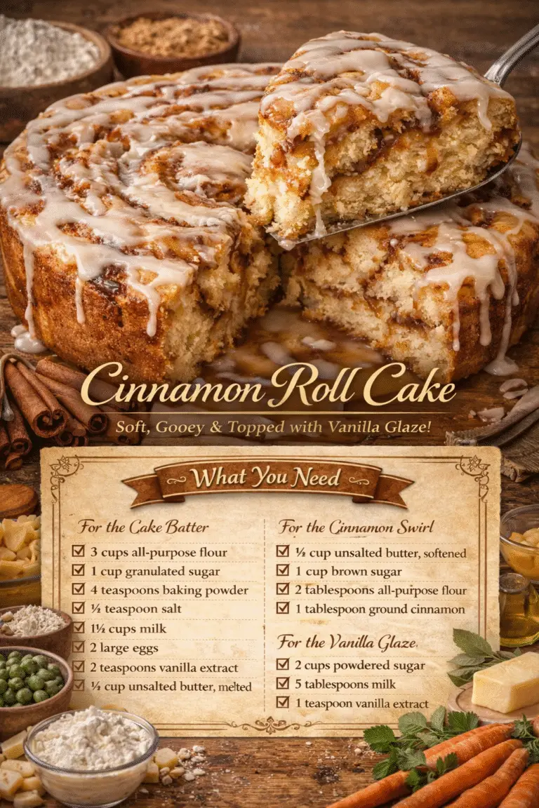 Cinnamon Roll Cake – Easy Soft Cake with Sweet Cinnamon Swirl