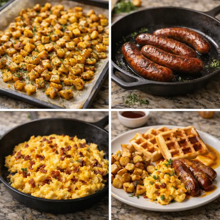 Sunday Morning Sausage & Waffle Brunch Plate