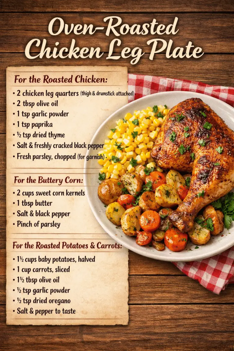 Oven-Roasted Chicken Leg Plate – Ultimate Comfort Food Dinner