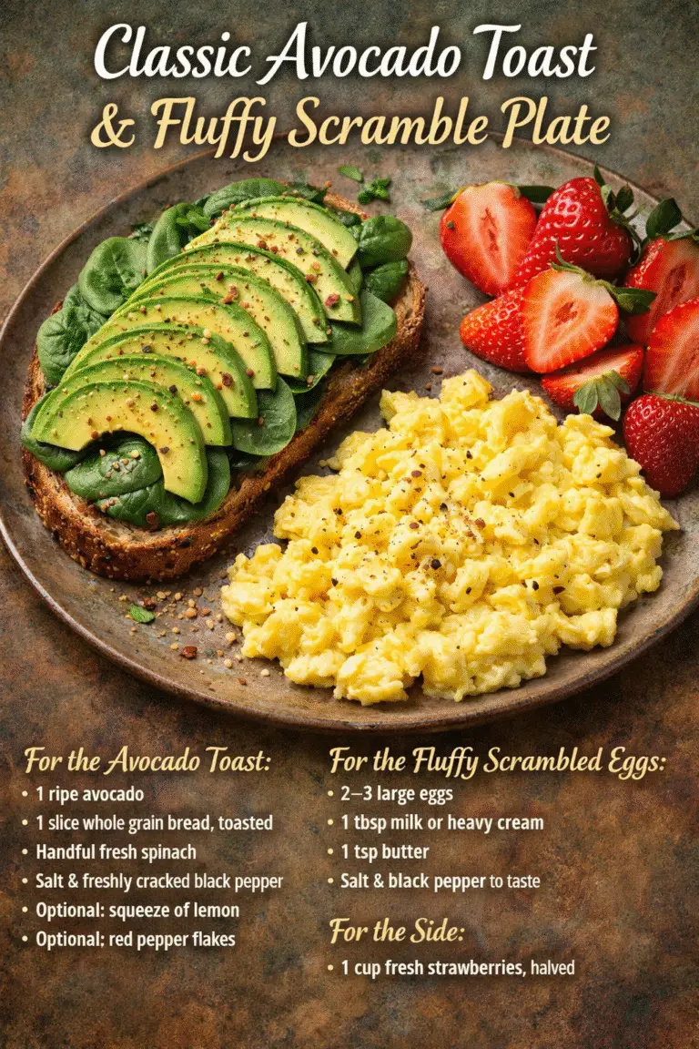 Classic Avocado Toast & Fluffy Scramble Plate – Ultimate Healthy Breakfast