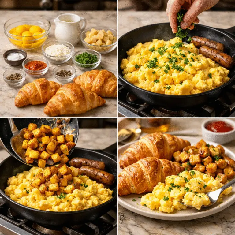 Loaded Croissant Breakfast Plate 🥐 The Ultimate Savory Brunch Comfort Food