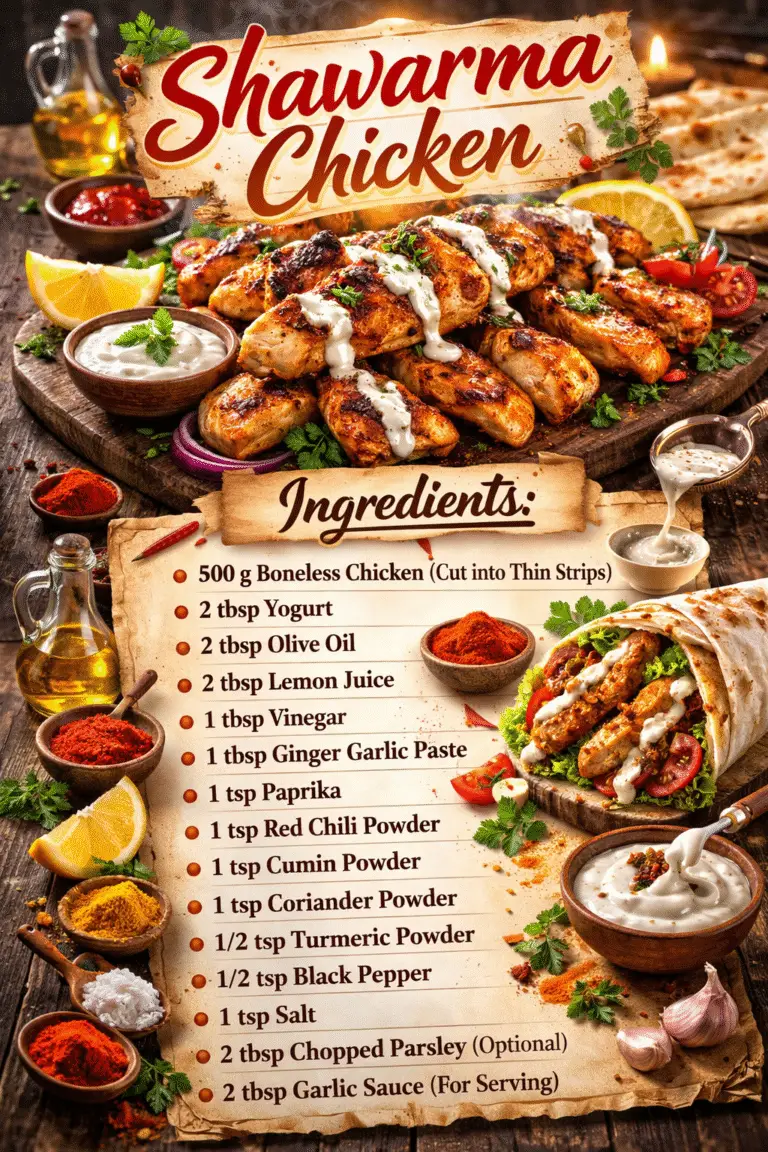 Shawarma Chicken – Juicy, Flavorful & Easy Homemade Recipe