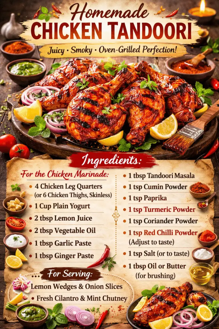 Homemade Chicken Tandoori – Juicy, Smoky & Packed with Bold Flavor