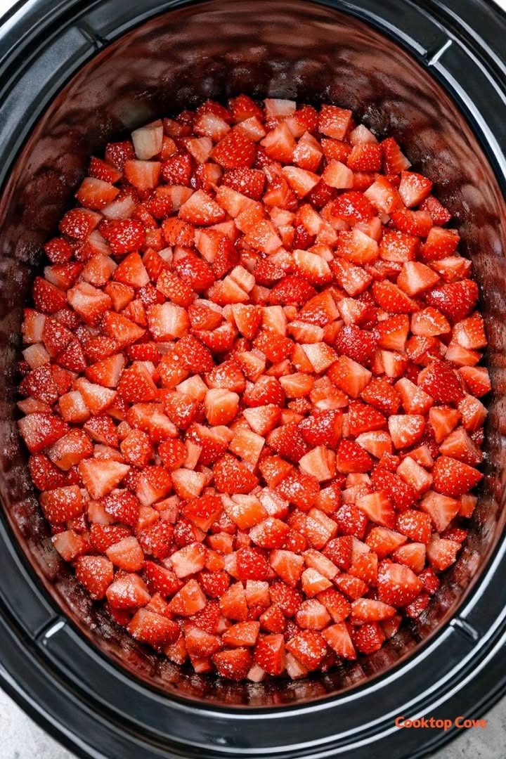 Slow Cooker Strawberry Dump Cake